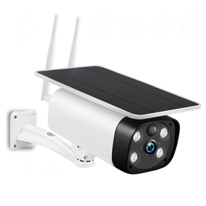 Cámara de seguridad alimentada por energía solar 2k hd para exteriores, sistema de vigilancia cctv con detección de movimiento, 3 cámaras infrarrojas led ir