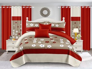 Yeni tasarımlar kral kış yatak örtüsü seti 12 adet ile eşleşen perde Juegos de Ropa de Cama de Lujo