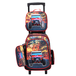 ファッションホット販売カスタムホイール付きキッズスクールバックパックホイールトロリースクールバッグ3 pcsパターンOEMカスタマイズ可能