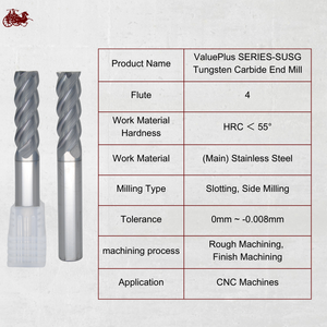 Kaynak fabrika ekonomik ve yüksek kalite freze kesicisi 4F End Mill paslanmaz çelik için OEM kesici - Product Image 5