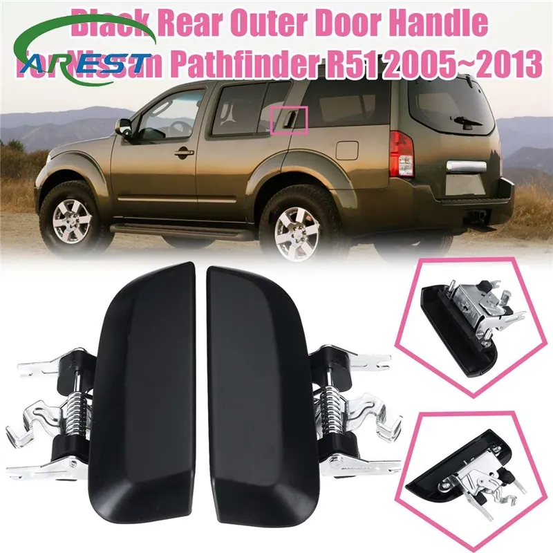 Black Rear Door Outer Handle left / right For Nissan Pathfinder R51 2005 2006 2007 2008 2009 2010 2011 2012 2013