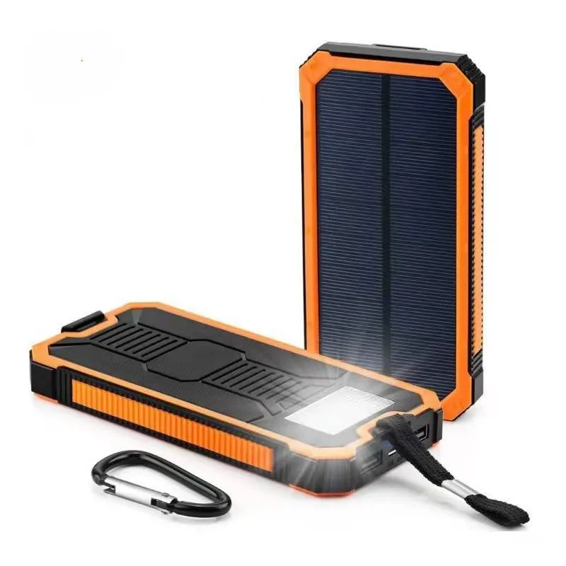 Solar Panel Powerbanks Waterproof 20000mah Fast Charging Phone Charger High Quality Portable Solar Power Bank