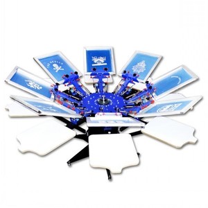 8 İstasyon 8 renk adidas t-shirt manuel ekran yazıcısı serigrafi makinesi - Product Image 1