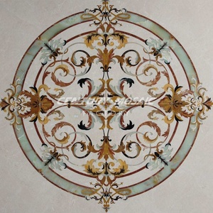 Centurymosaic bán buôn Vòng tròn vuông đá cẩm thạch huy chương bằng tia nước Gạch Mosaic mẫu thiết kế cho tầng Thái Lan nhà máy - Product Image 3