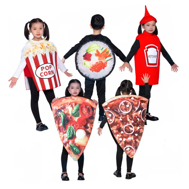 Costumes de boisson alimentaire beignets, crème glacée, Ketchup, beurre d'arachide, Sushi, bière, sucettes, combinaison de Cosplay de carnaval d'halloween
