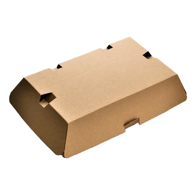 Kunden spezifische Einweg-Kraft-Lebensmittel behälter Wellpappen-Takeout-Boxen für Fast-Food-Hamburger-Box zum Mitnehmen
