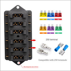 LEDインジケータ付き12V/24V 6回路防水マリンヒューズボックスATOブレードヒューズブロック自動車用マリン - Product Image 4