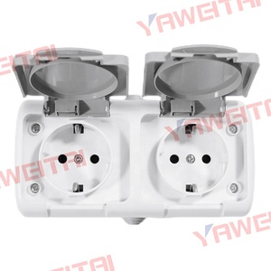 表面类型2 Gang Schuko墙壁插座欧洲电气插座和开关2P + E IP54 - Product Image 5