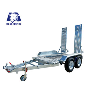 Trailer for <strong>Loading</strong> Excavators with a Sloping Surface and Hot-dip Galvanized <strong>Double</strong> Axles with a Load Capacity of 3000 Kilograms