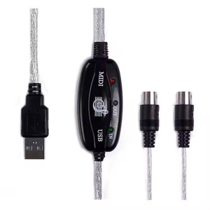 USB A tipi C DIN 5 Pin midi-in midi-out portu müzik düzenleme kablosu ile sinyal ışığı - Product Image 4