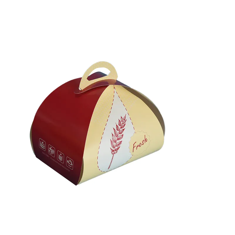 Caja de regalo de papel plegable para pasteles pequeños, embalaje personalizado de una pieza para Mousse, repostería
