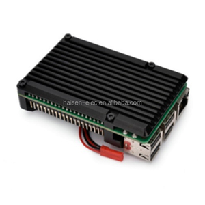 HAISEN <strong>Raspberry</strong> <strong>Pi</strong> 4 Aluminum <strong>Case</strong> with Dual Cooling Fan Metal Shell Black Enclosure for RPI 4 <strong>Model</strong> B - Product Image 2