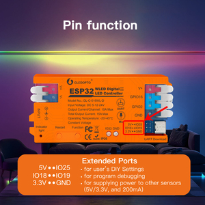 2025 New ESP32 WLED Led Controller with Mic and Extra Extended Ports for DIY Settings and <strong>Program</strong> Debugging Gledopto - Product Image 3