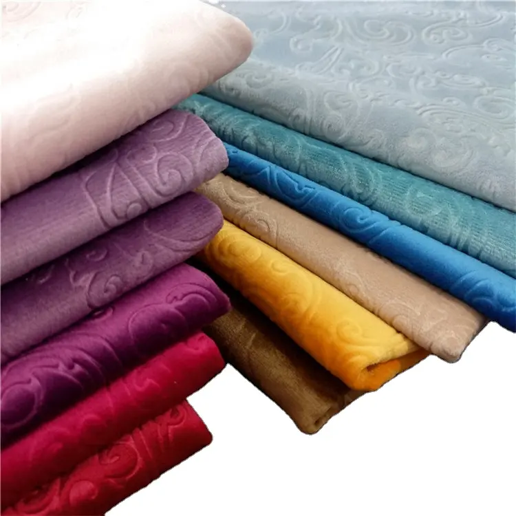 Tissu de canapé imperméable de luxe en velours doux, tissu de velours solide en relief 3D pour rembourrage Hometextile