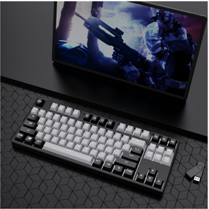 Personalizado 87-Key Wired teclado mecânico Dual-Color azul preto chá vermelho eixo; Silencioso Hot-swappable para Gaming PCB Multilayer