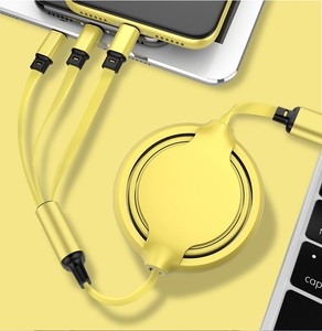 CHARGED4LIFEクリスマスギフト1.2mUSBデータコードマルチヘッドデータライン3IN1伸縮式格納式USB充電充電器ケーブル - Product Image 6