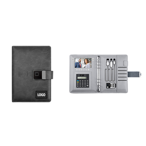 Hot Sale LCD Video Screen Diary <strong>Notebooks</strong> Fingerprint <strong>Notebook</strong> Custom LED Light LOGO Wireless Charger Power Bank Diary - Product Image 1