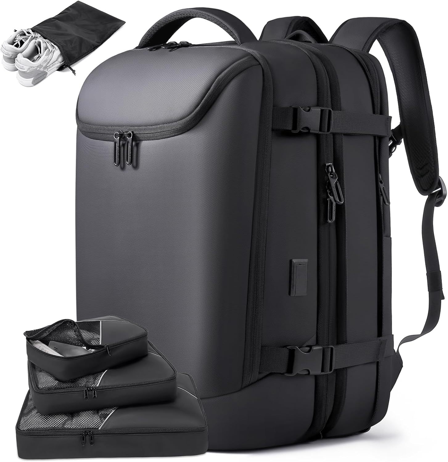 Black-50l-5-7days travel with 3 cubes