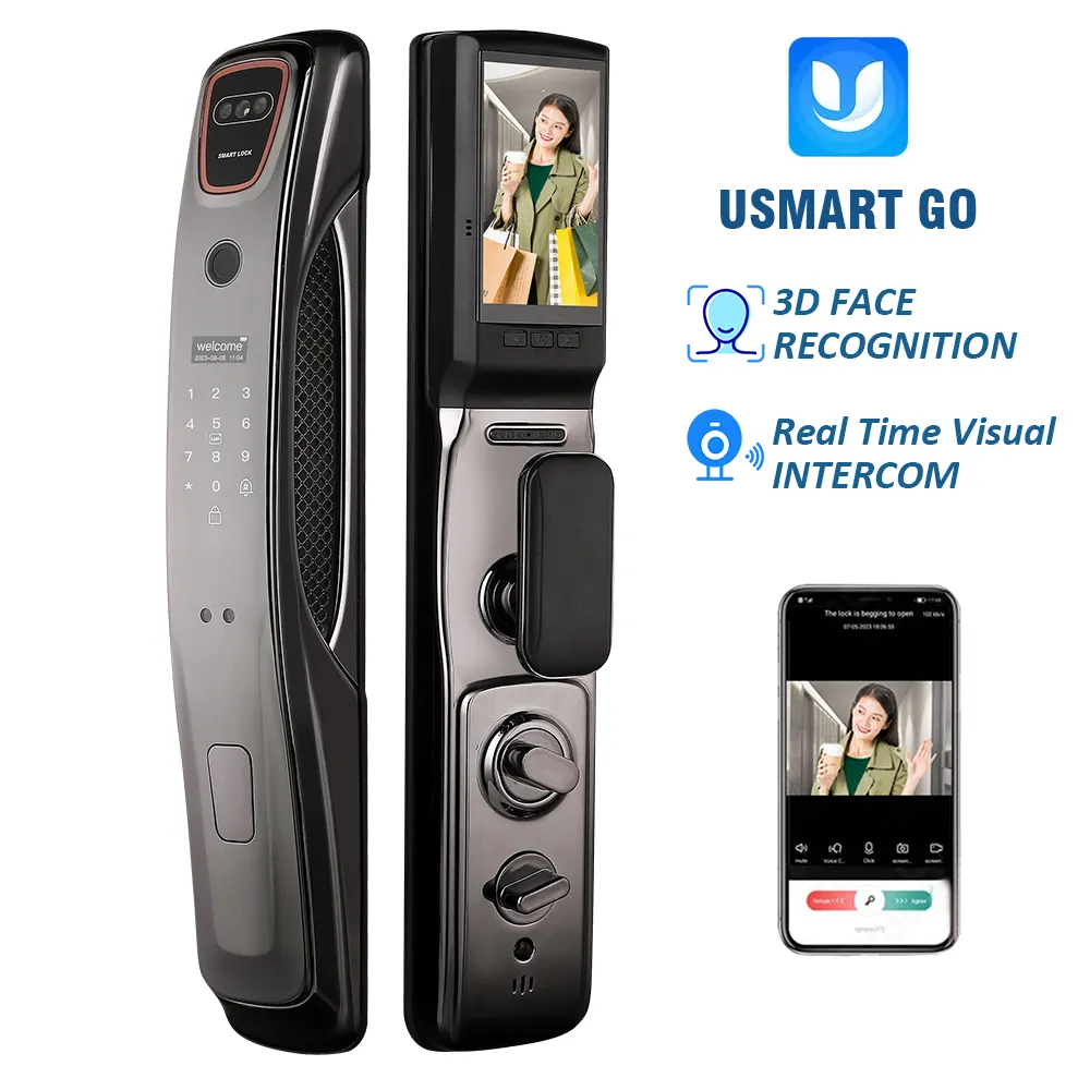 Real time video intercom smart lock WIFI 3D Face Recognition Video Intercom Cerradura Inteligente Smart Door Lock With Camera Di