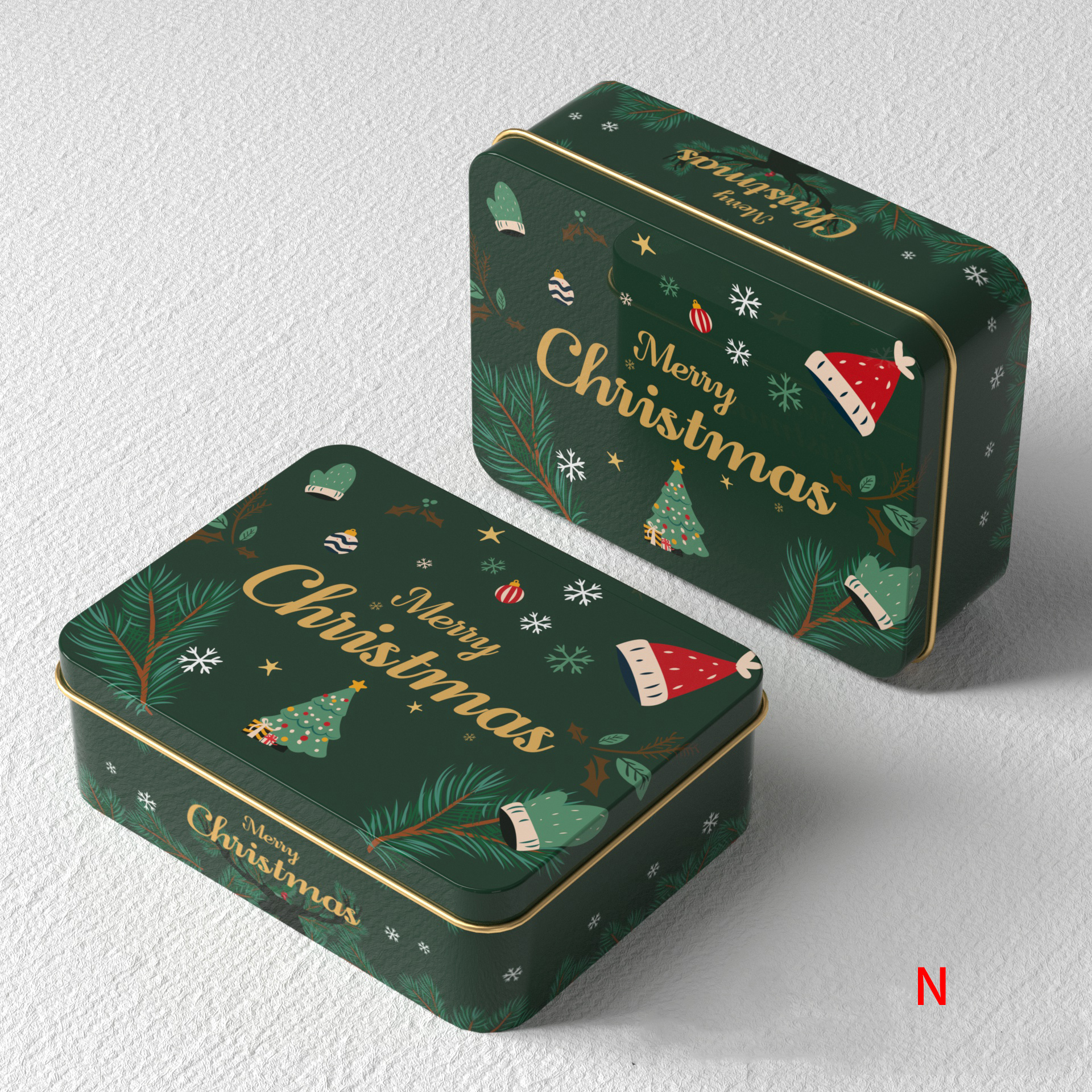 N Green tin