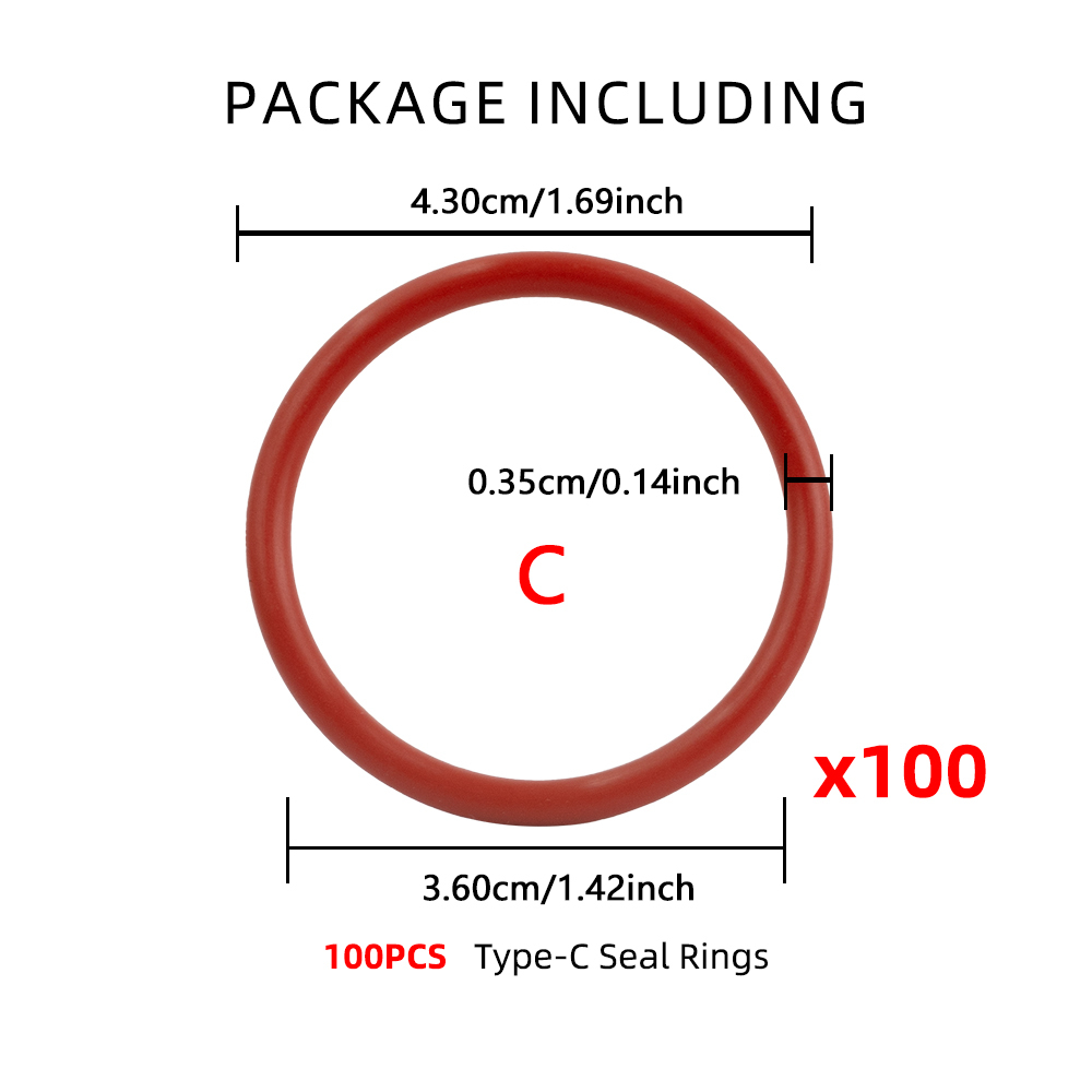 Rouge (100 pièces de joints toriques 43*36*3.5mm)