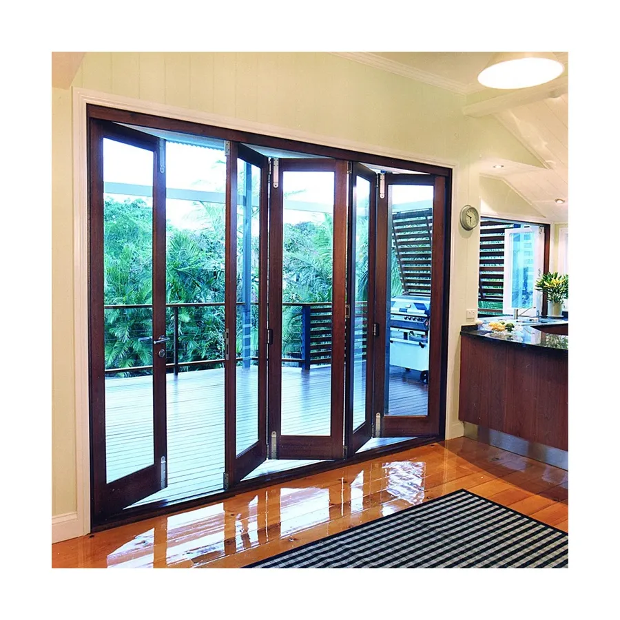 Alluminio Bi-pieghevole maniglia della porta profilo finestre foratura e fresatrice Interior Design moderno in alluminio Bi-pieghevole porta