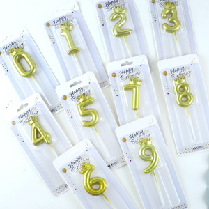 Huaming Phổ Biến Kim Loại Đầy Màu Sắc Đảng Bánh Trang Trí Số Nến Stick Handmade Paraffin Long Lanh Số Nến Sinh Nhật - Product Image 1