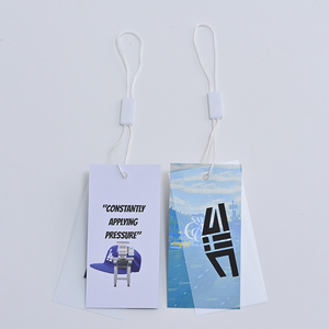 Etiquetas colgantes de ropa de papel ecológicas personalizadas con cuerda, etiquetas colgantes de ropa impresas con logotipo de nombre barato para zapatos y bolsos - Product Image 5