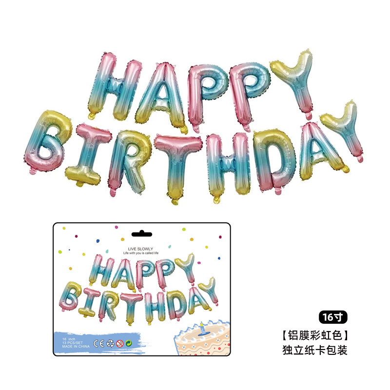 Tarjeta de la bandera del feliz cumpleaños del gradiente