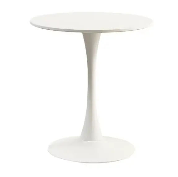 Mesas de jantar redondas de café com base de metal para 2 a 4 pessoas, mesa de jantar de concreto para decoração moderna, embalagem de alta qualidade para venda