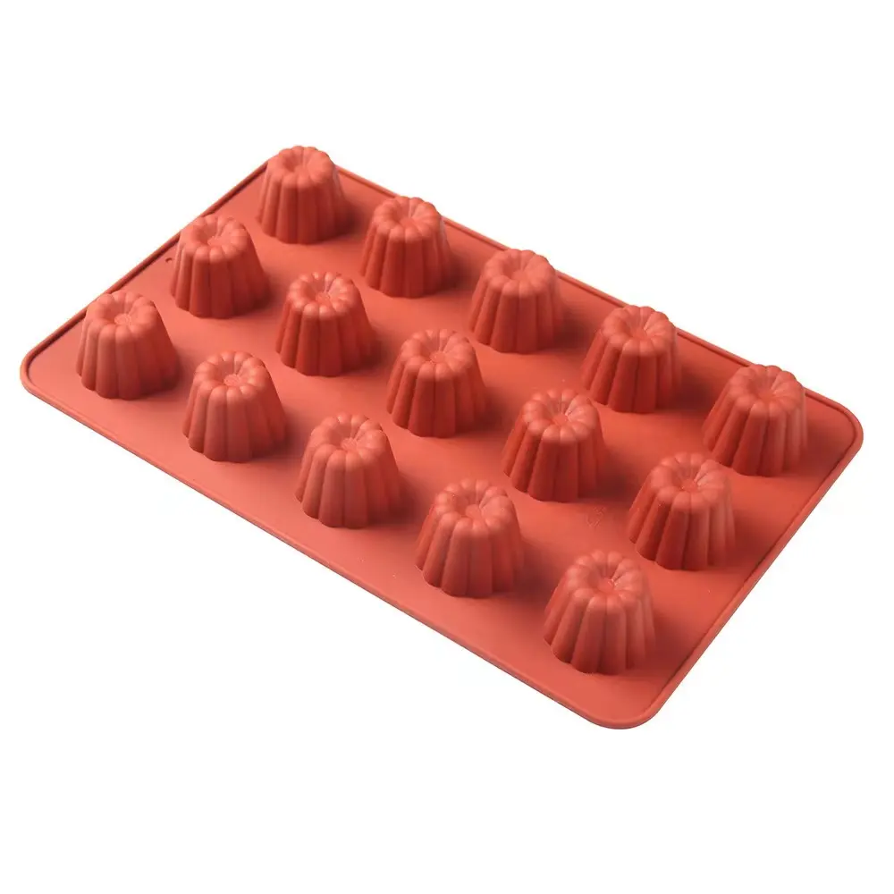 Molde antiaderente para cannele com 15 buracos, molde para bolos assar, bandeja de silicone para cupcake, faça você mesmo