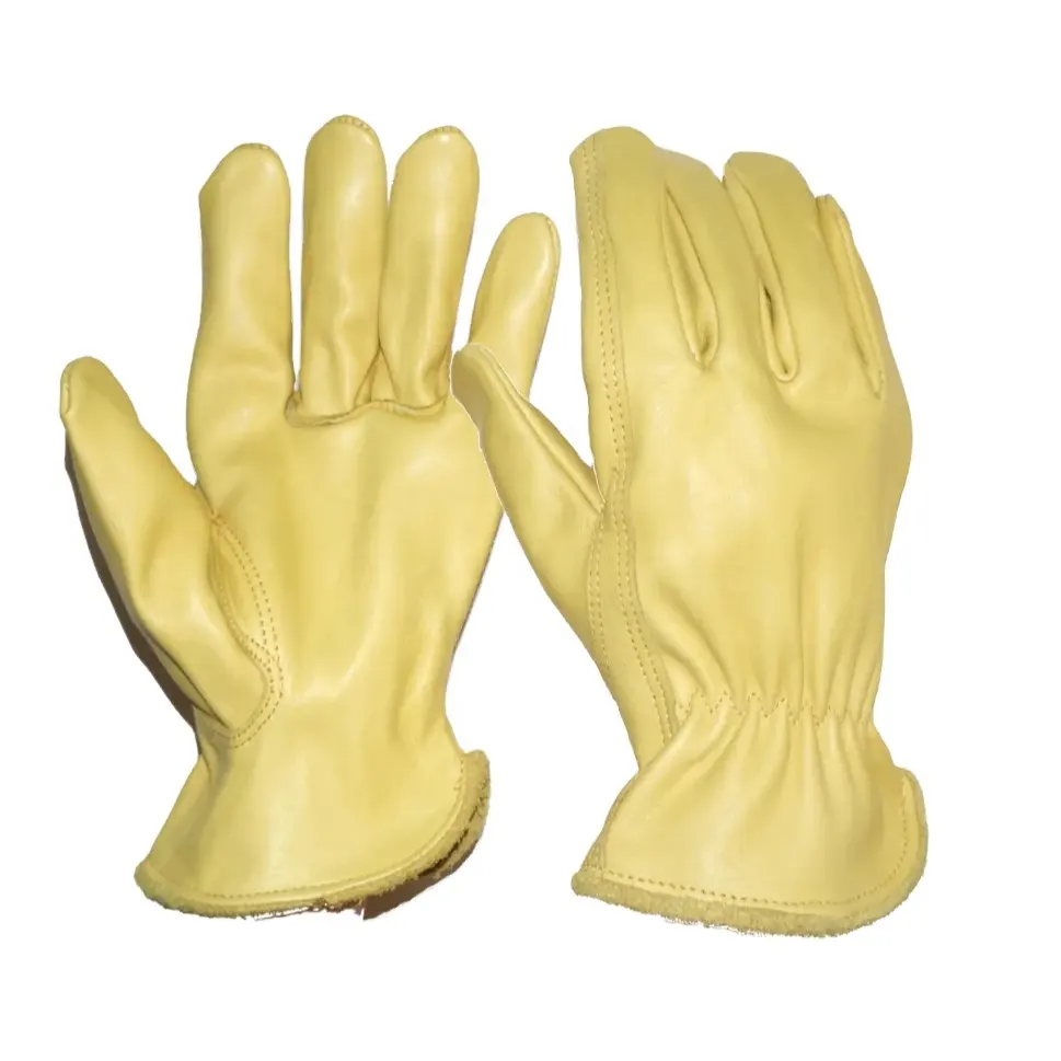 Guantes DE TRABAJO DE SEGURIDAD DE soldador de construcción industrial de cuero de vaca de diseño personalizado para soldar conducción de trabajo de uso general