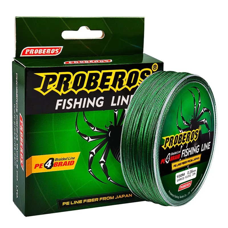 Strong strength 100m Multifilament line PE 4 strand braided fishing line for Japan