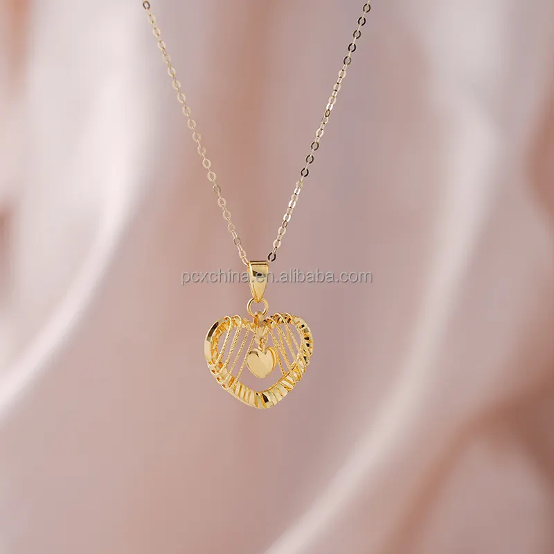 Produttore di gioielli design personalizzato 18k catena in oro massiccio 18k all'ingrosso cuore di mela ciondolo in oro reale audi gioielli