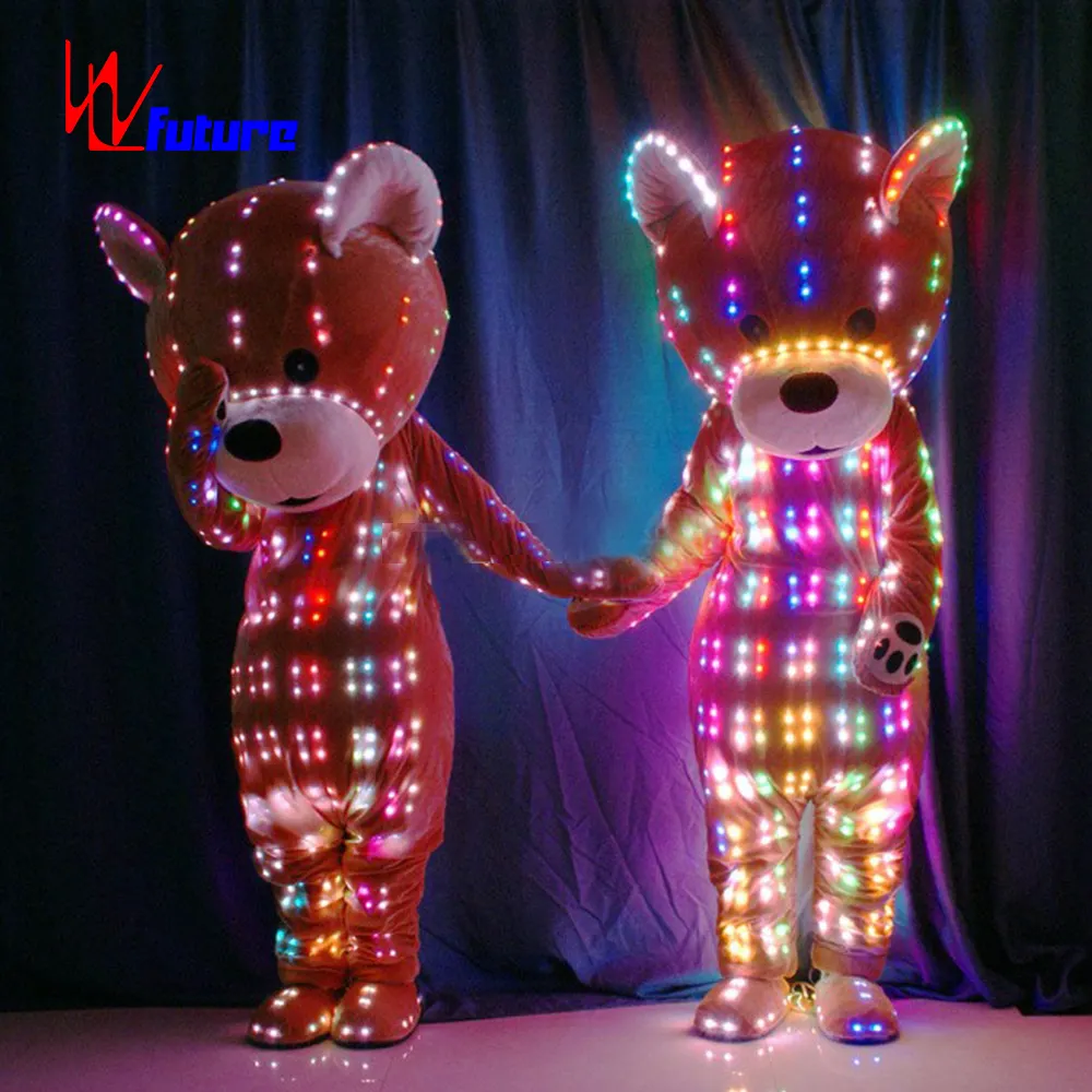 Personnage mascotte Costumes événement fête Led ours brun Cosplay mascotte Costume futur drôle dessin animé personnalisé ours en peluche unisexe