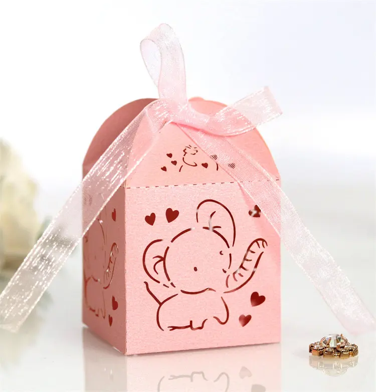 Schmetterling-Laser-Schnitt-Schachtel Papier süße Box für Schokolade mit Hohlzug