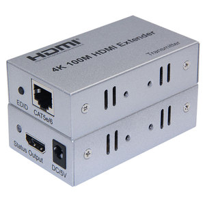 4K HDMI扩展器，带发射器和接收器100米范围金属适配器5v输入，用于视频显示最佳质量hdmi扩展器4k
