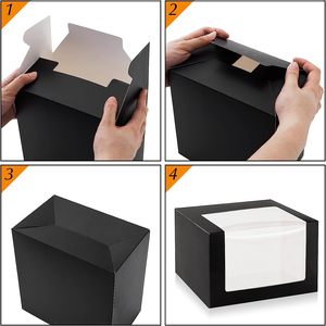 <strong>Custom</strong> Paper Fold Packing <strong>Box</strong> Hat Storage Container Black Gift Boxes <strong>With</strong> <strong>Window</strong> <strong>Display</strong> <strong>Box</strong> for Baseball Dad Billed Trucker Hat - Product Image 5