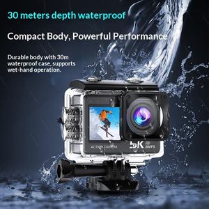 Câmera Esportiva 60 Go Pro 5K HD com Tela Dupla Colorida 1.3/2.0\", Cartão TF, M60TR, À Prova D'água para Uso Externo, Antichoque, Embalagem Neutra - Product Image 3