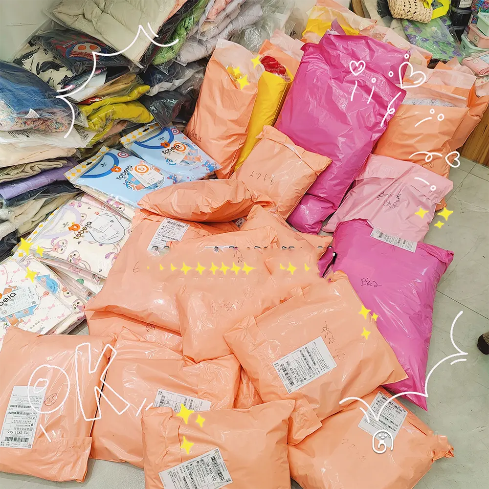 Impreso personalizado respetuoso del medio ambiente autosellante de plástico Rosa Poly Mailers bolsas de correo de mensajería bolsa de envío para ropa