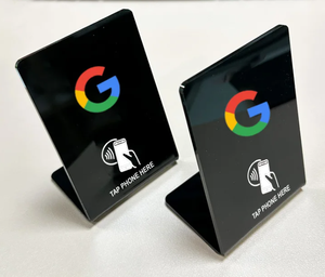 Customized Printing QR <strong>Code</strong> NFC Holder Acrylic PVC Nfc Menu Display Table Google Review Custom Nfc Stand
