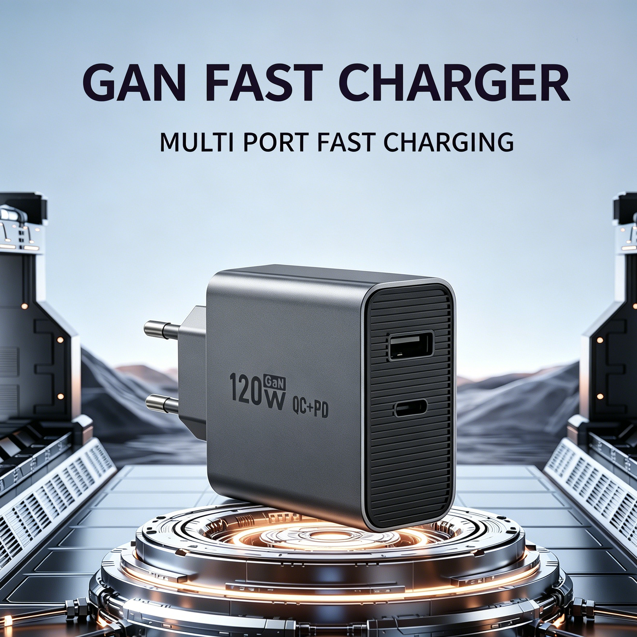 Grigio Adatto per caricabatterie GaN da 120 W