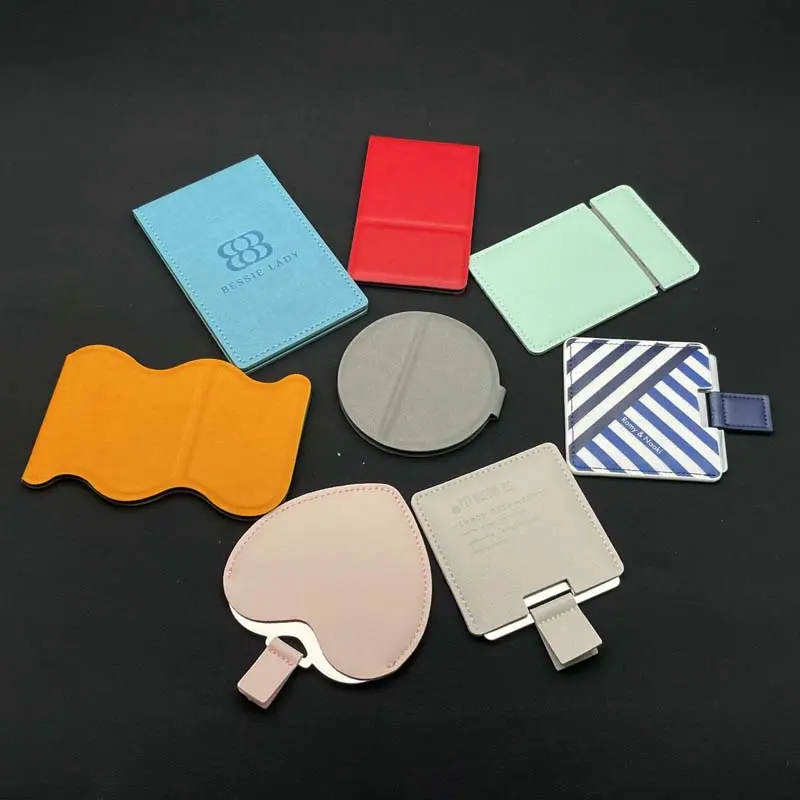 사용자 정의 고품질 패션 휴대용 포켓 가죽 작은 거울의 전문 제조 업체