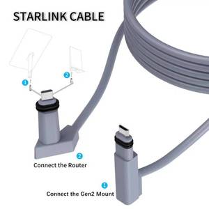 26AWG 16FT 75FT ดาวเทียม Starlink สี่เหลี่ยมสาย V2หุ้มถักเปียทดแทน - Product Image 6