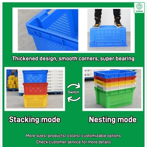 <strong>Stacking</strong> <strong>and</strong> <strong>Nesting</strong> Mesh Plastic <strong>Crate</strong> HDPE Strong Load Bearing Customized High Quality for Farm Supermarket Factory