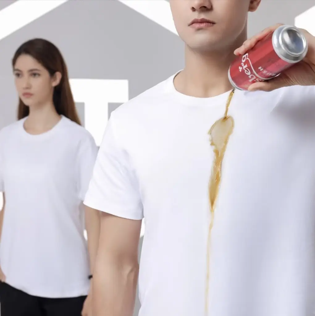 Nouveau Nano hydrophobe résistant aux taches col rond t-shirts hommes étanche Logo personnalisé à manches courtes T-shirt à séchage rapide