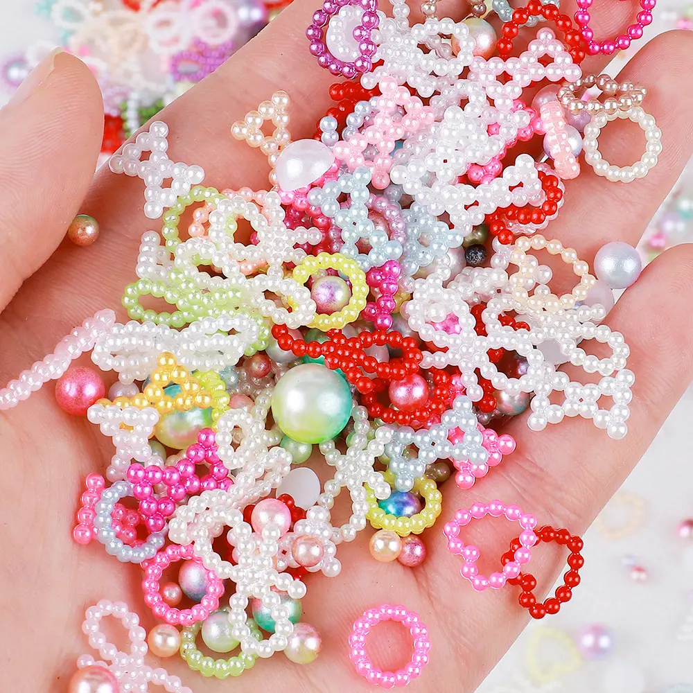 Accessori per perle a forma di ABS misto fai da te fondo piatto decorazione per unghie accessori per capelli in resina fatti a mano
