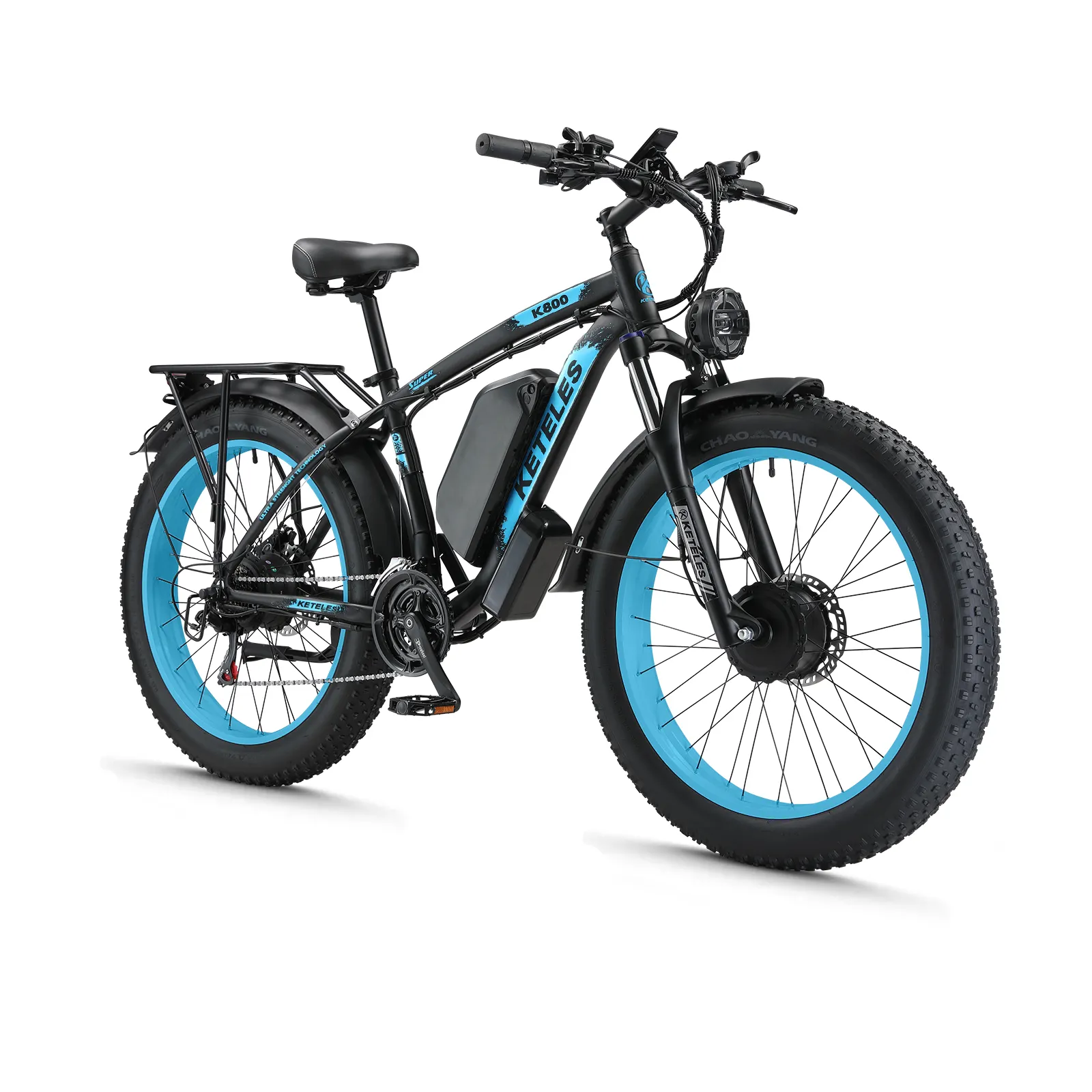 Elektrikli bisiklet 26 inç yağ lastik kapalı yol Ebike 2000W çift motor 48V yetişkinler için güçlü dağ elektrikli bisiklet E bisiklet