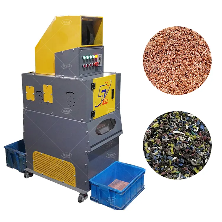 Petit granulateur de fil de cuivre, Machine de recyclage de fil de cuivre, Machine de déchiquetage et de séparation de câbles