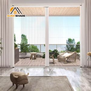 Aluminum Alloy Frame Folding Screen with Pleated Mesh Sliding Fly Insect <strong>Door</strong> with Patio Components Blinds <strong>Shades</strong> &amp; Shutters - Product Image 3